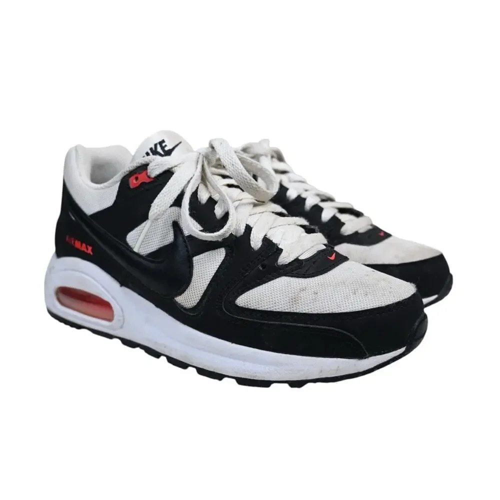 Nike Air Max Youth 6.5Y Command Flex Black White Red Sneakers 844346-100